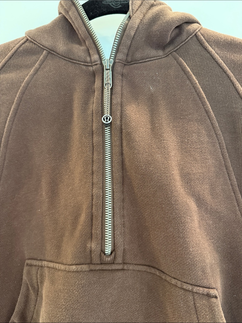 Lululemon Scuba Oversized Half Zip Hoodie in brown. Size M/L - Picture 2 of 6